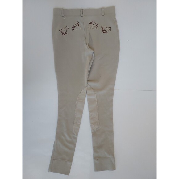NWOT Tuff Rider Tan Equestrian Pull-on Cotton Embroidered Jodphers Childrens 14 - Picture 8 of 8